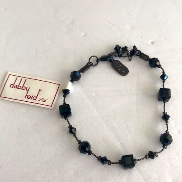 Dabby reid onyx color teardrop crystal hematite color chain extender - Picture 5 of 5